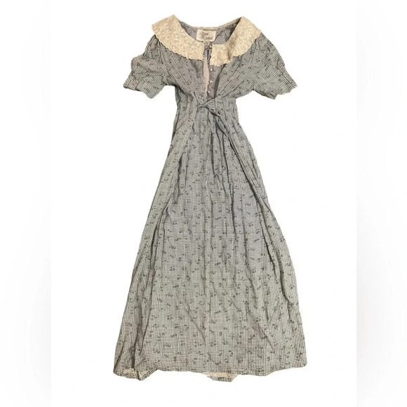 👗🌸 Sarah Elizabeth Vintage Ruffle Collar Prairie Maxi Dress Size 6 🌸👗 - Picture 1 of 4